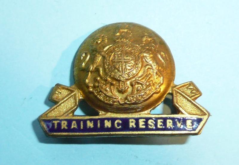 WW1 Training Reserve Enamel & Gilt Mufti Lapel Pin Badge