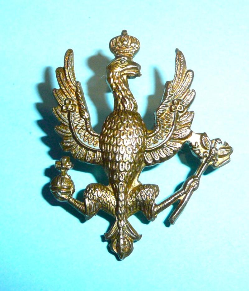 14th/20th King's Hussars Officer's Gilt Brass Collar Badge