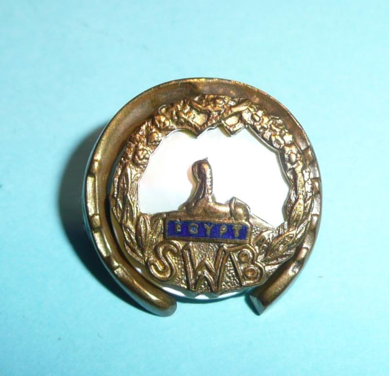 South Wales Borderers (SWB) Gilt, Enamel & MOP Sweetheart Pin Brooch Badge