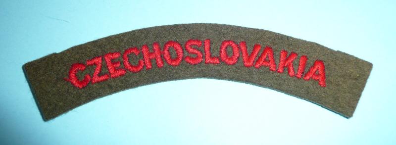 WW2 ATS Czechoslovakia embroidered Felt Cloth Nationality Shoulder Title
