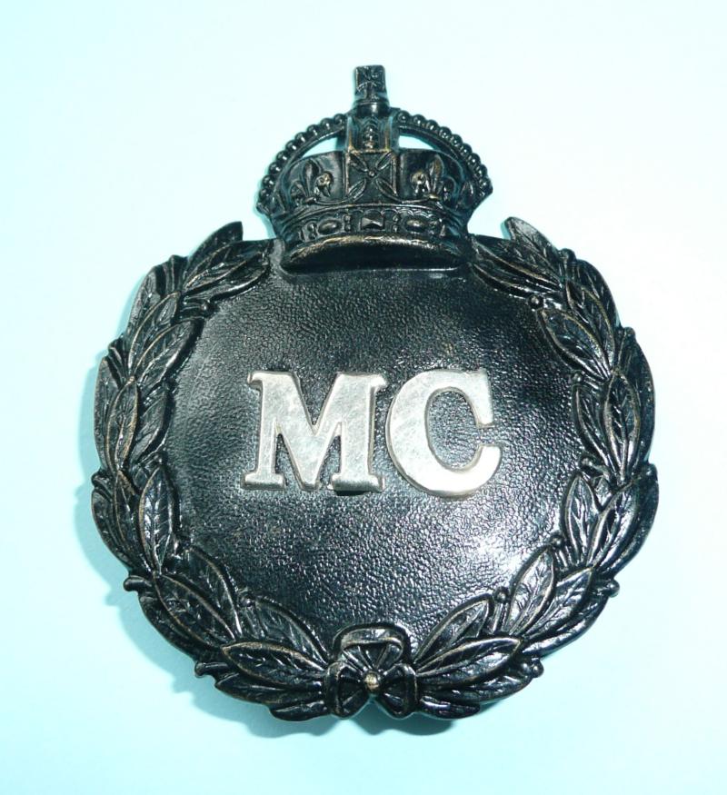 Monmouthshire (Wales) Constabulary Police Night Helmet Plate, King's Crown