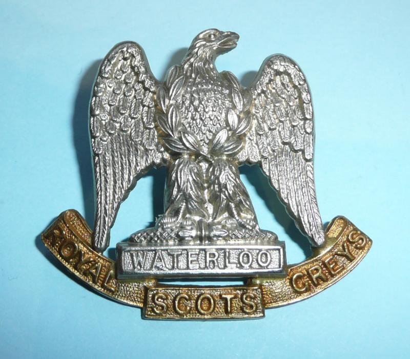 2nd Dragoons (Royal Scots Greys) Other Ranks Bi-Metal Cap Badge - Loops