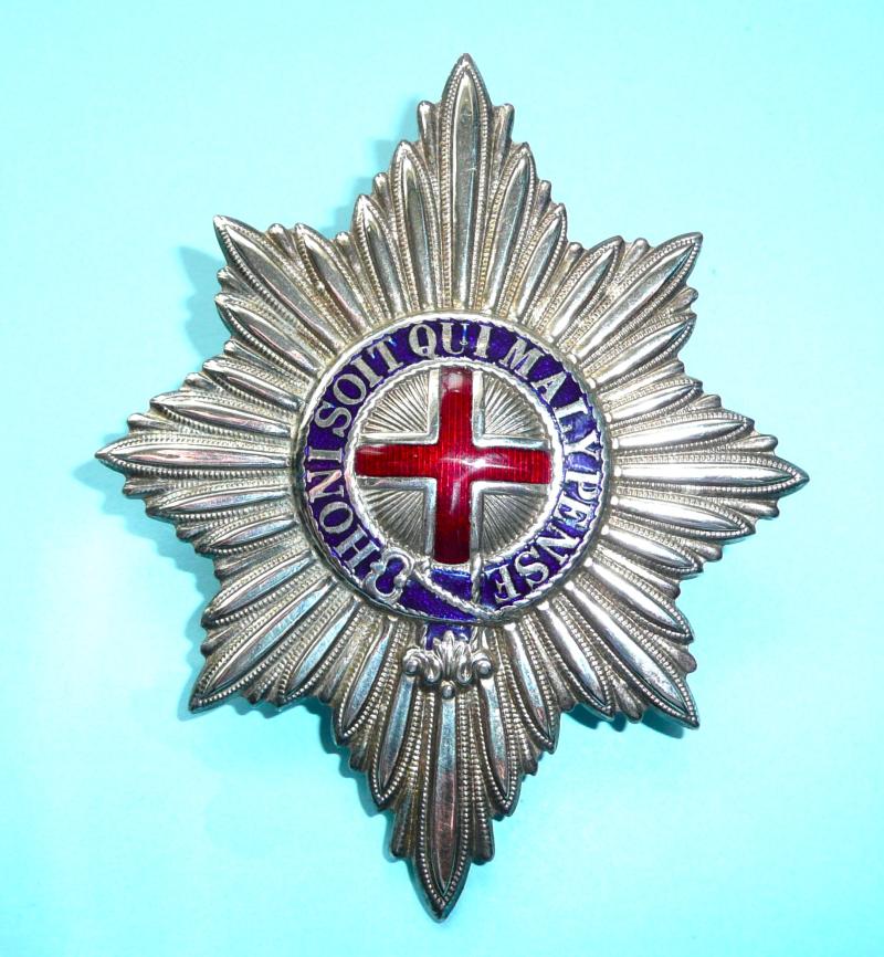 Coldstream Guards Valise Star Badge - Silver Plated and Enamel Musicians Pattern