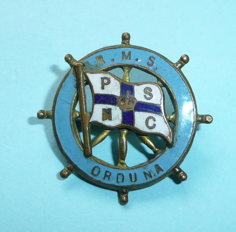 RMS Orduna (Pacific Steam Navigation Company) Enamel and Gilt Sweetheart Pin Brooch Badge