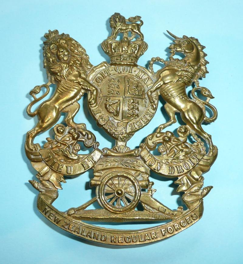 QVC Victorian New Zealand Regular Forces Artillery Brass Helmet Plate