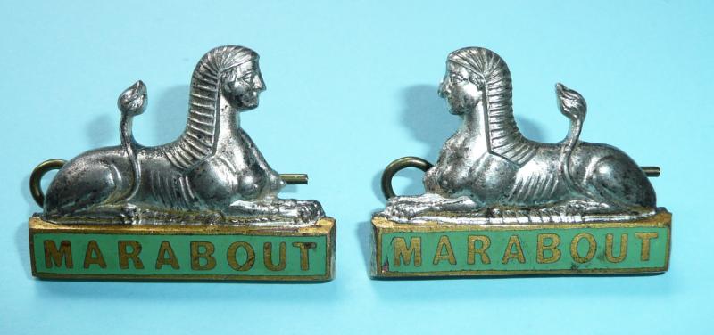 Dorsetshire Regiment Officer's Pair of No 1 Dress Matched and Facing Silver Plated and Enamel Collar Badges - Marabout