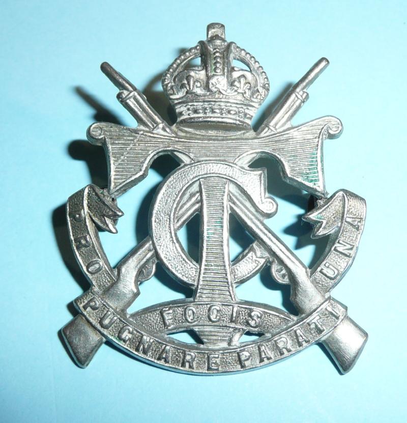 South Africa - Transvaal Cadets White Metal King's Crown Cap Badge