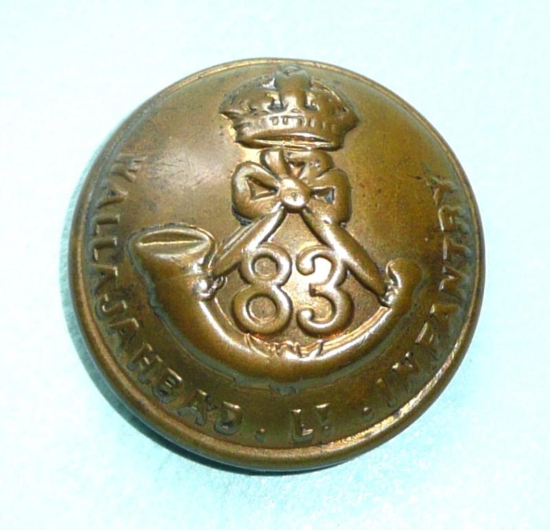 WW1 Indian Army - 83rd Wallajahbad Light Infantry Officer's Large Pattern Button