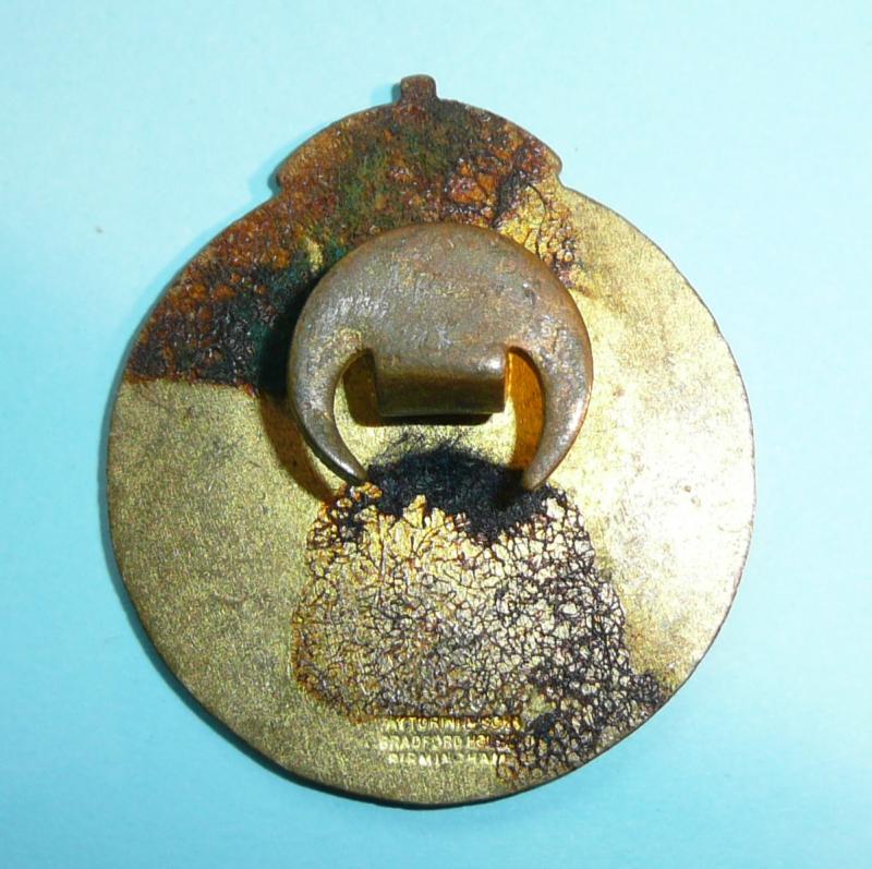 WW1 Borough of Burnley Special Constable Constabulary Police Gilt and Enamel Mufti Buttonhole Lapel Badge - Blue Outer Ring