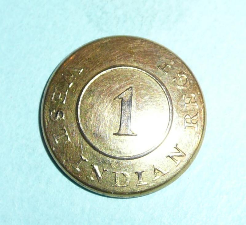 Georgian Napoleonic Caribbean / West Indies  - 1st West Indian Regiment Georgian Officer's Gilt Tunic Button, American War of 1812