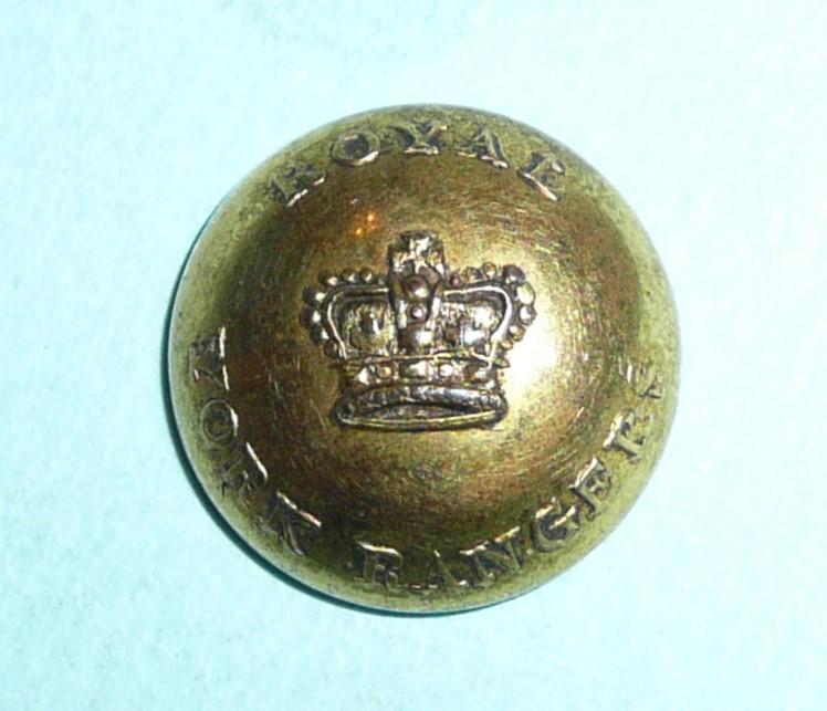 Georgian Napoleonic Royal York Rangers Officers Gilt Tunic Button