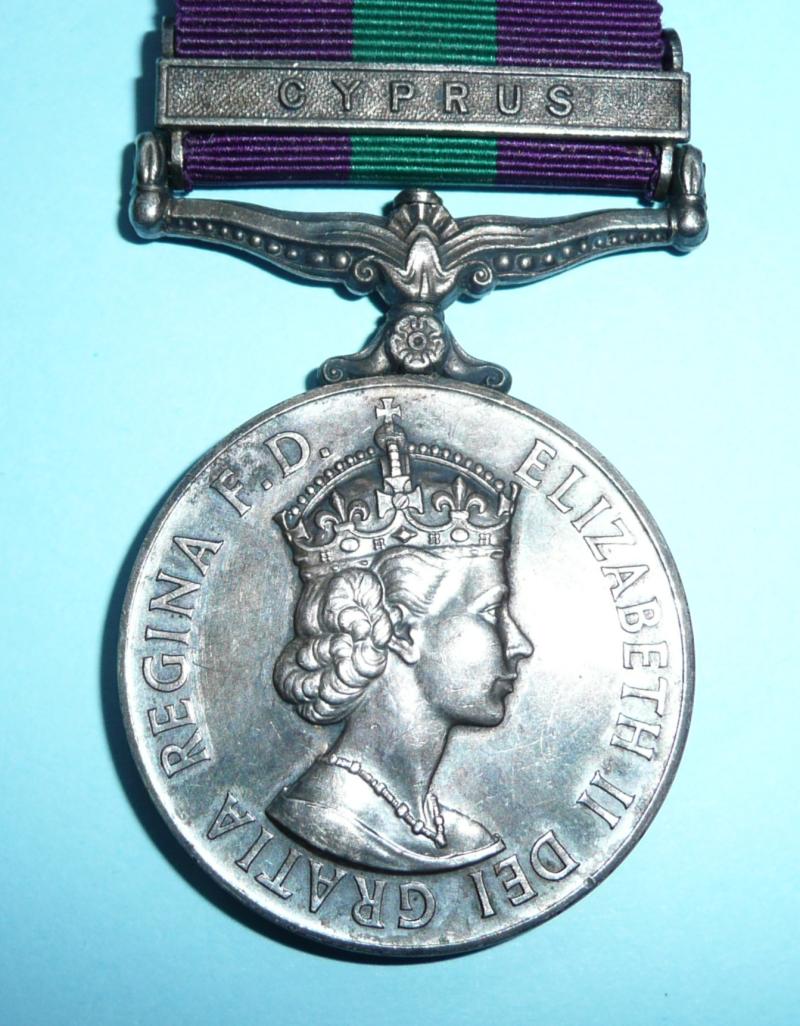 British General Service Medal, 1918 - 1962, Single Clasp Cyprus, Corps of Royal Military Police (RMP)
