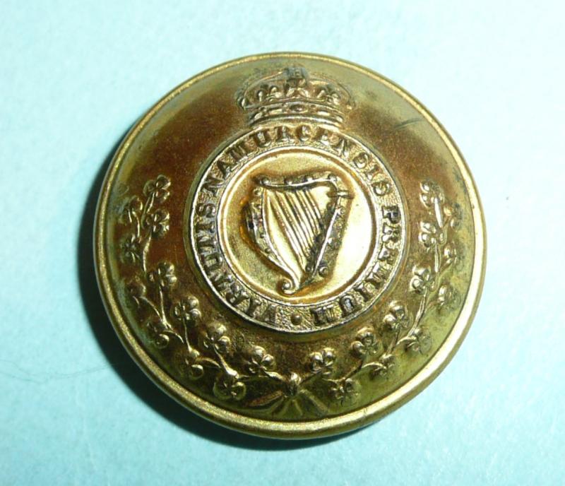 The Royal Irish Regiment Officer's Gilt Large Pattern Button, King's Crown