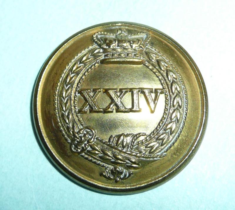 QVC 24th Regiment of Foot (South Wales Borderers) Gilt Orderlies / Mess Waiters Large Pattern Gilt Button
