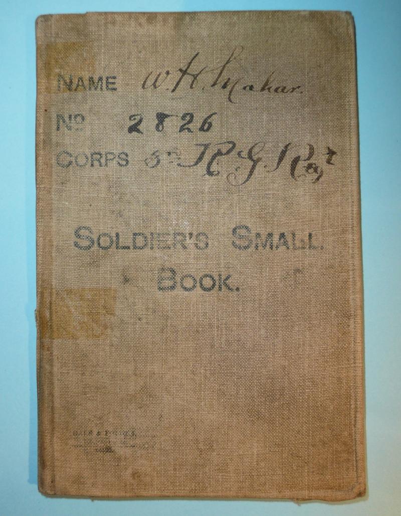 British Army Soldiers Small Book (Army Form B50) - Pte W.H. Mahar, 3rd Royal Garrison Regiment (RGR)