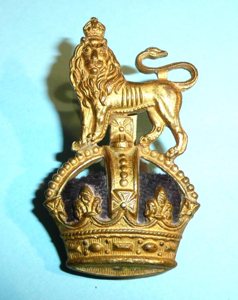 WW1 / WW2 Staff Officers / Brigadiers No 1 Gilt Metal  King's Crown Cap Badge