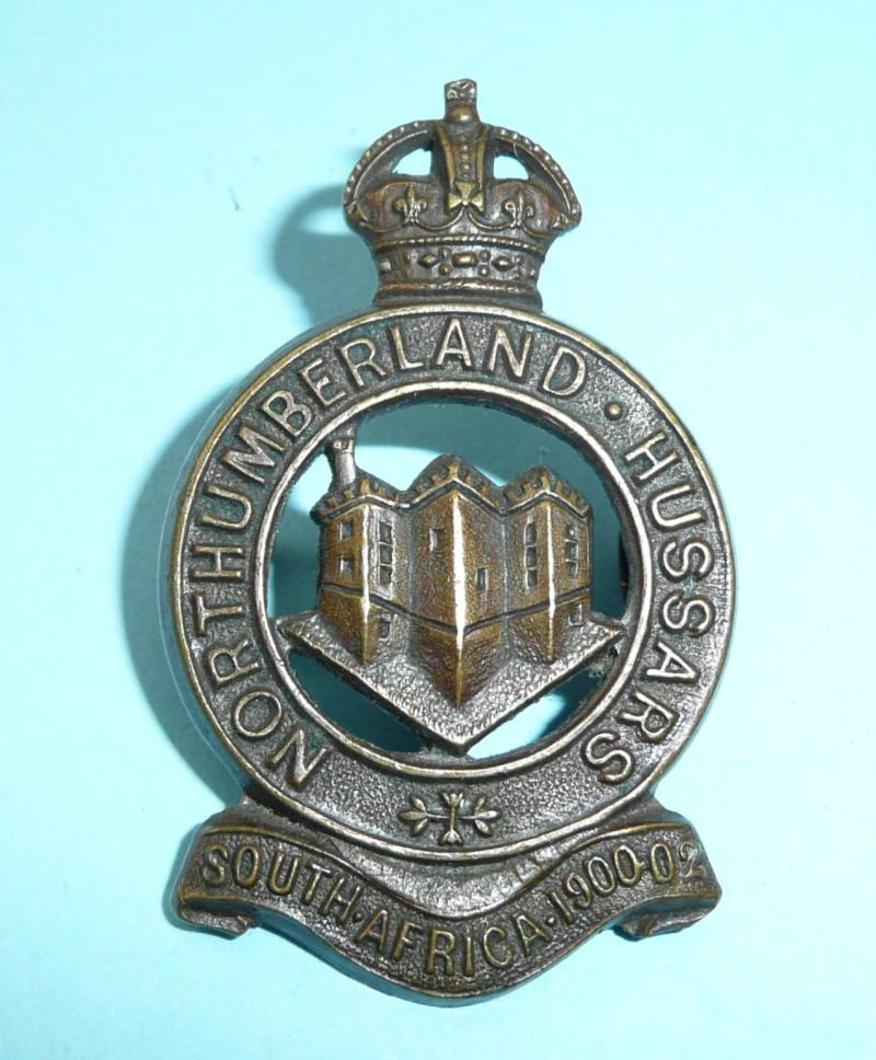 Northumberland Hussars Officers OSD Bronzed Cap Badge, King's Crown, Gaunt