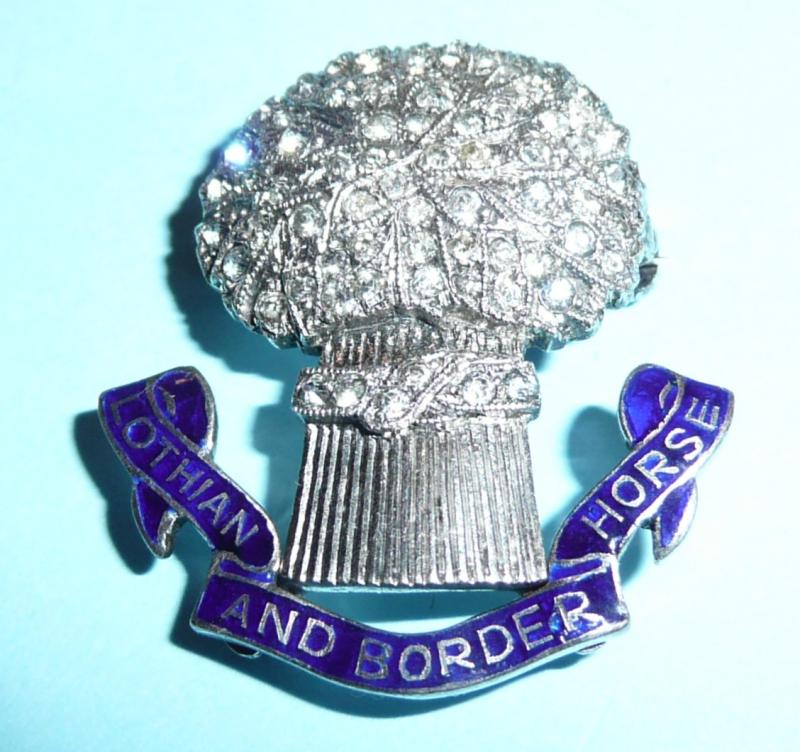 Lothian and Border Horse Diamante Sweetheart Brooch Pin Badge - Stunning