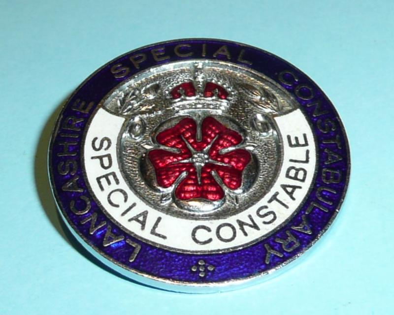 WW2 Lancashire Special Constable Constabulary Police Mufti Buttonhole Lapel Badge