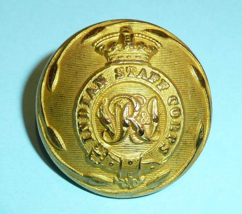 Indian Army - QVC Victorian Indian Staff Corps Fire Gilt Large Pattern Button