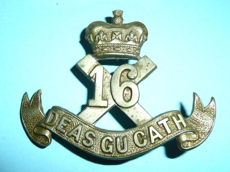 WW1 Canada -  16th Infantry Battalion CEF (Canadian Scottish) White Metal Cap Badge