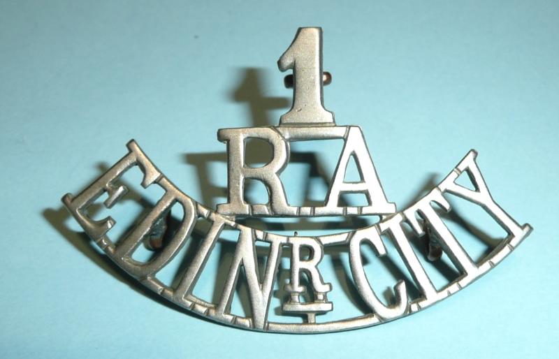 1 / RA / Edinburgh City One Piece White Metal Shoulder Title