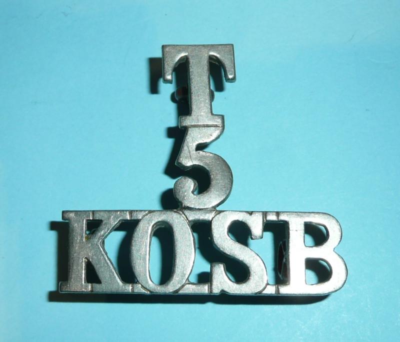 T / 5 / KOSB One Piece White Metal Shoulder Title