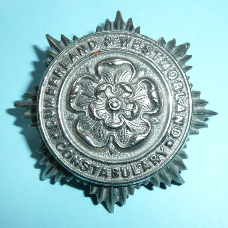 Cumberland and Westmorland Constabulary Small White Metal Cap Badge