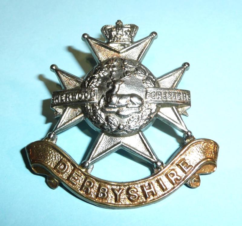 The Sherwood Foresters (Derbyshire Regiment) (45th & 95th Foot) QVC Victorian Other Ranks Bi-Metal Cap Badge