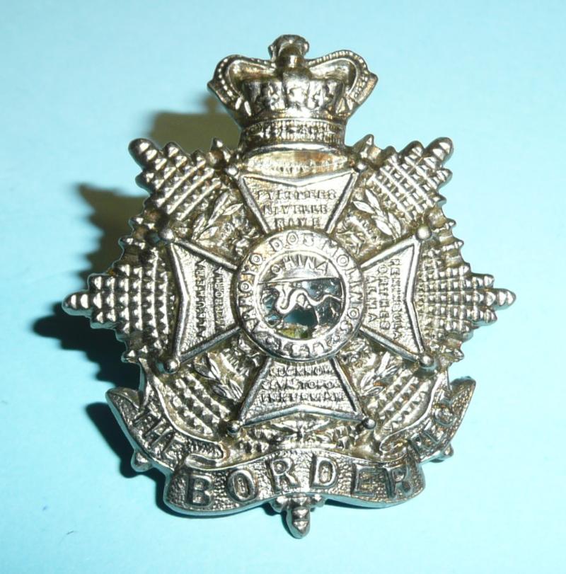 The Border Regiment (34th & 55th Foot) - QVC Victorian Smaller Pattern Other Ranks White Metal Cap Badge