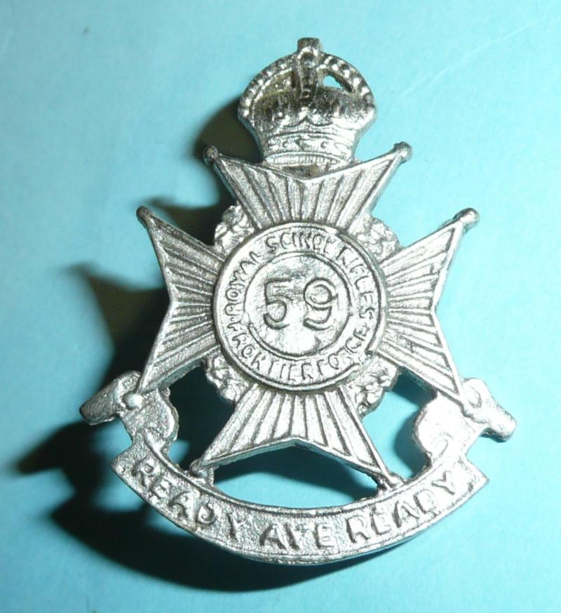 WW1 Indian Army - 59th Royal Scinde Rifles (Frontier Force) Officer's Silver Cap Badge