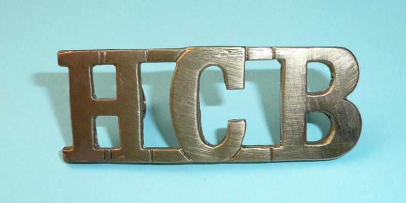 WW1  - HCB - Highland Cyclist Battalion Brass Shoulder Title