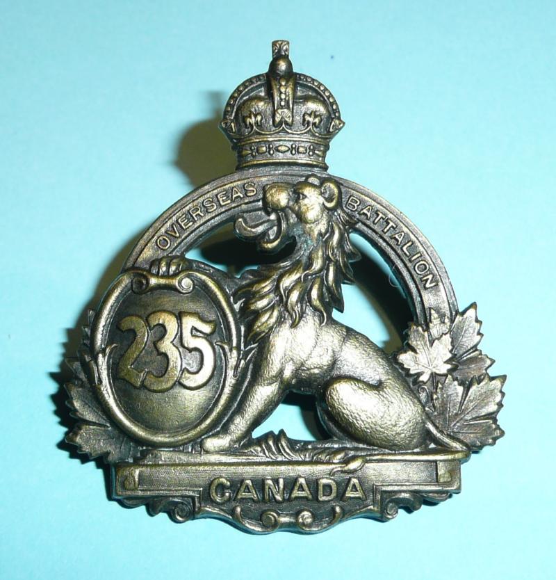 WW1 Canada - 235th Battalion (Durham County) Canadian Expeditionary Force (CEF) Sweetheart Pin Brooch Badge