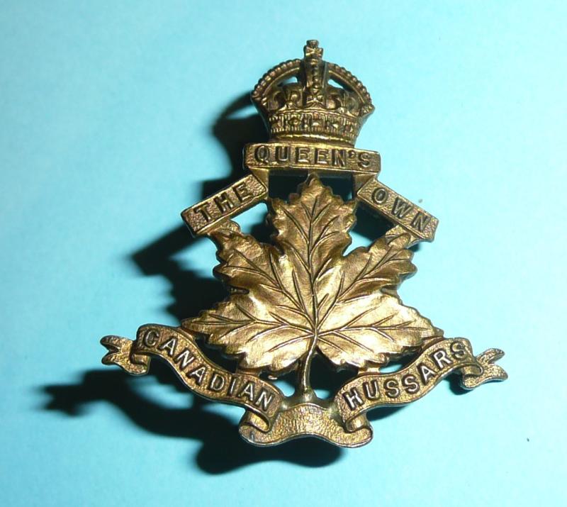 Canadian Militia -  The 10th Queen's Own Canadian Hussars Officer's Collar Badge - Scully