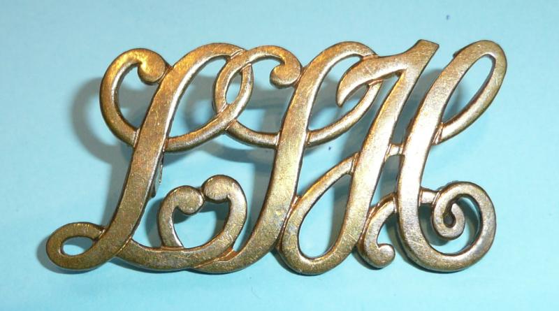 LSH - Loyal Suffolk Hussars (Imperial Yeomanry) Large Brass Shoulder Title