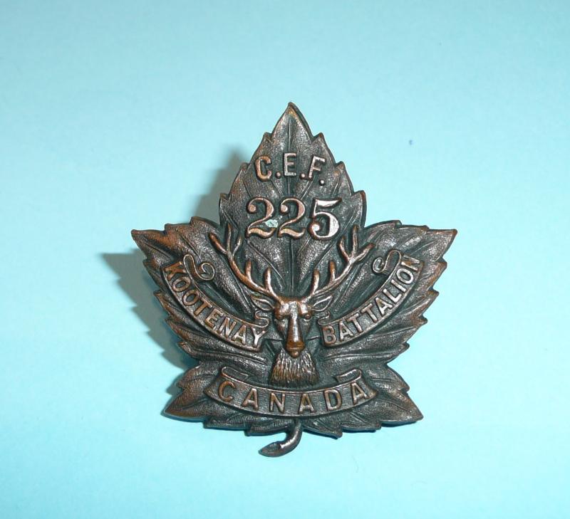 WW1 Canada  - 225th (Kootenay) Battalion CEF Collar Badge