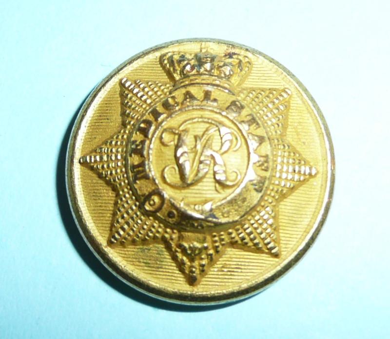 QVC Victorian Medical Staff Corps Officers Fire Gilt Large Pattern Button