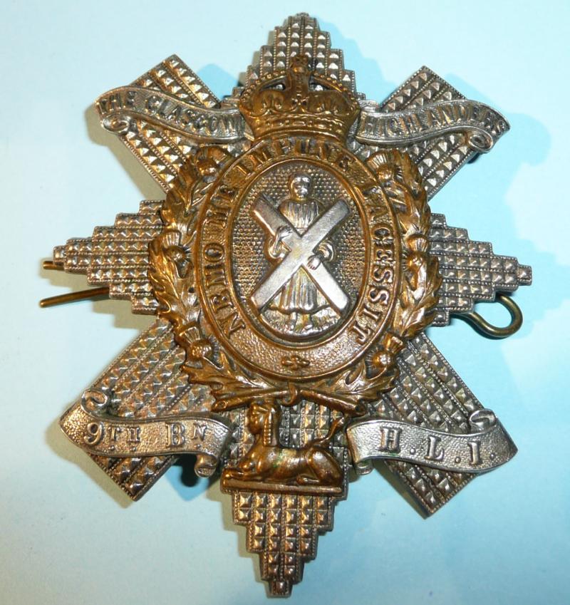 9th (The Glasgow Highlanders) Battalion Highland Light Infantry (HLI)  NCO’s Glengarry Badge