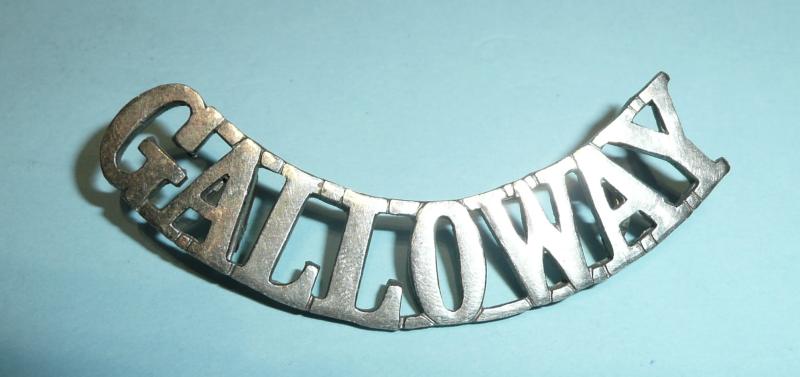 Galloway Volunteer Rifles White Metal Shoulder Title