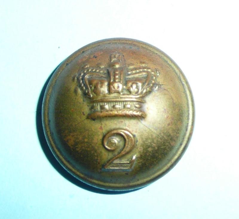 2nd Regiment of Foot (Queens Royal) Medium Pattern Other Ranks Brass Button