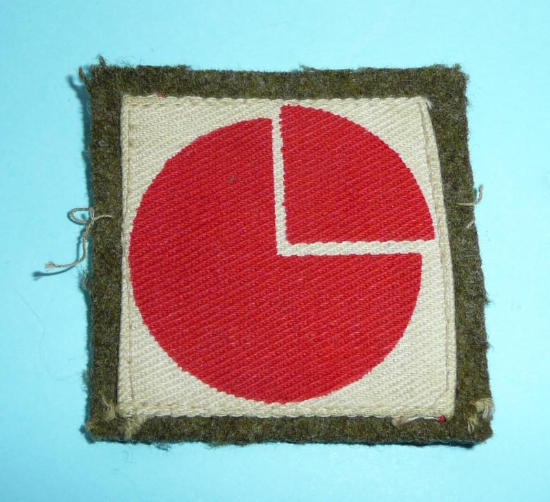 WW2 4th Infantry Division 1st Pattern Printed Formation Sign - on Khaki backing