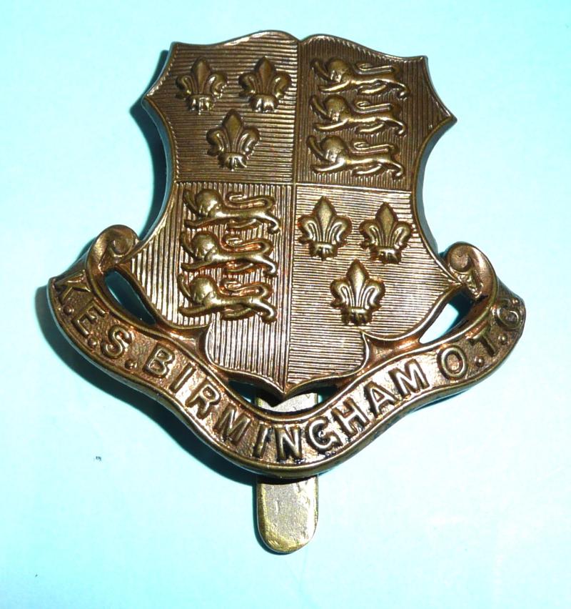 King Edwards School (KES) Birmingham OTC Brass Gilding Metal Cap Badge