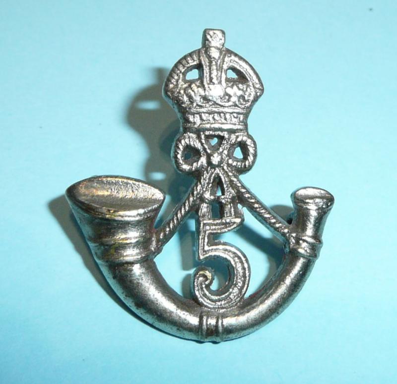 Indian Army - 5th Mahratta Light Infantry White Metal Cap Badge