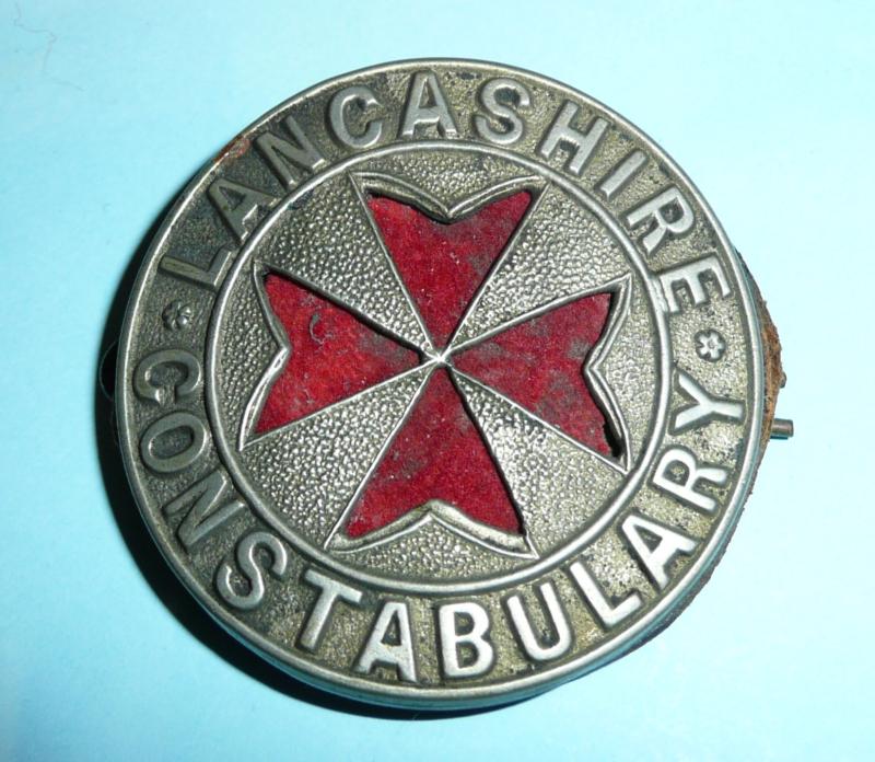 Lancashire Constabulary Police White Metal St Johns Ambulance Brigade First Aid Arm Badge