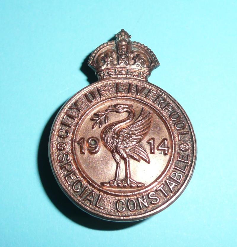 WW1 Liverpool Special Constable Mufti Lapel Badge - 1914