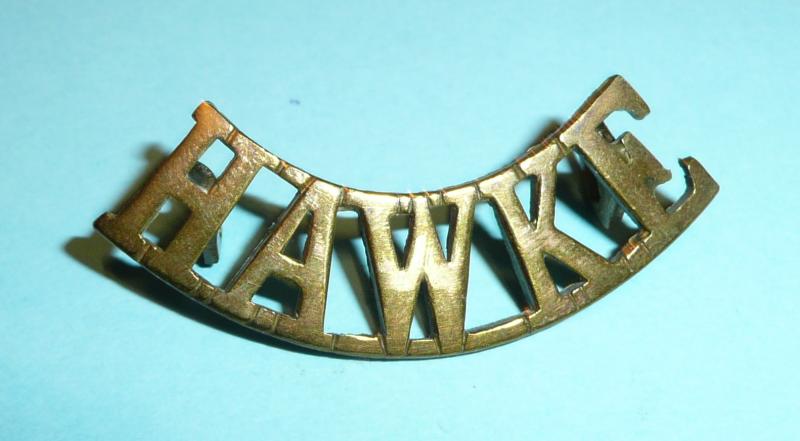 WW1 - 2nd Hawke Battalion Royal Naval Division Brass Shoulder Title