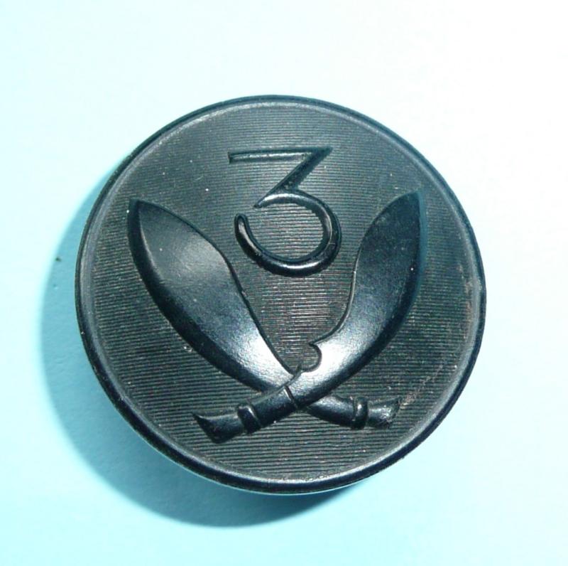 3rd Queen Alexandra's Own Gurkha Rifles Large Pattern Black Great Coat Button