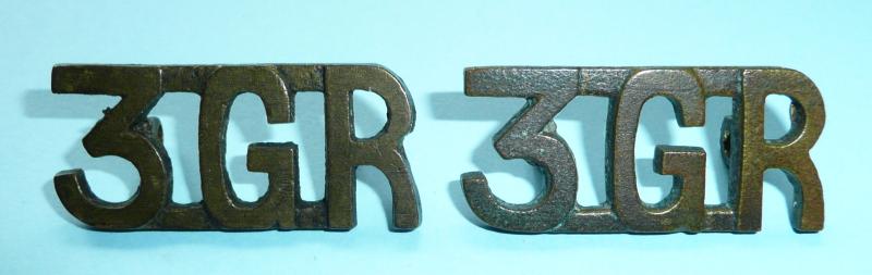 3GR 3rd Queen Alexandra's Own Gurkha Rifles Blackened Brass Shoulder Titles - 2nd Battalion