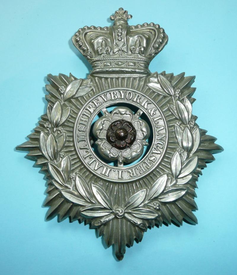 QVC 1st (Hallamshire) Volunteer Battalion York & Lancaster Regiment Other Ranks Bi-Metal Helmet Plate