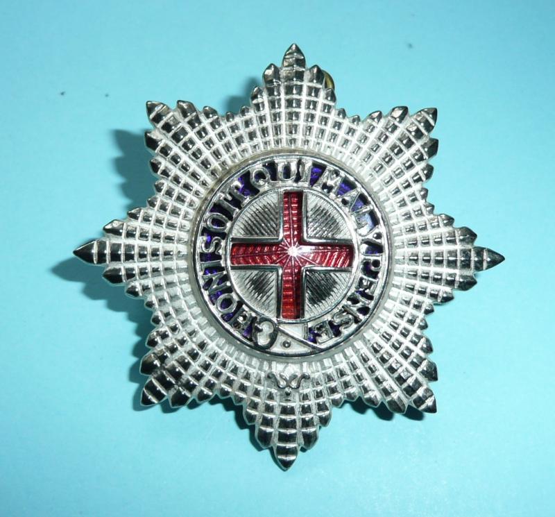 Coldstream Guards Warrant Officers & Staff Sergeants Large Silver Plated and Enamel Forage Cap Star